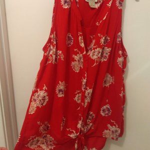 Lucky Brand Bohemian Tie Front Tank